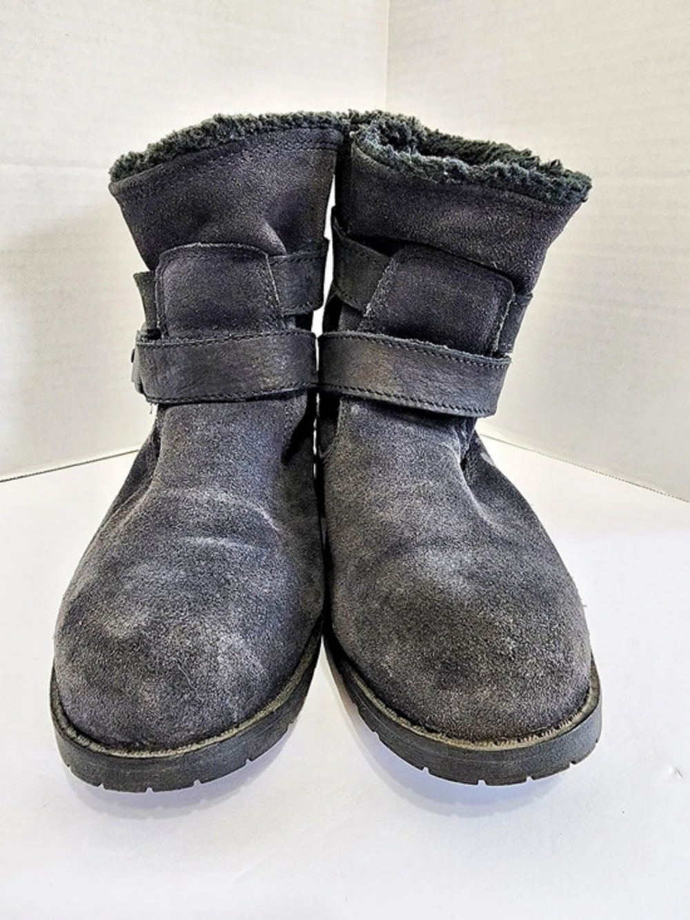 CAT Caterpillar Jory Black Leather Double Buckle Moto Boots 9W P309111